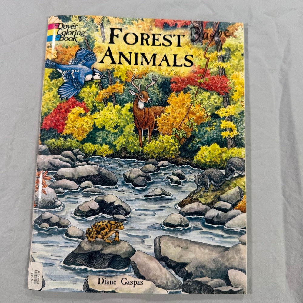 Dover Forest Animals Coloring Book Diane Gaspas 2001 Nature Wildlife